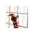 Moș Crăciun care urcă Decor de Crăciun, 110cm, 2 Moși Crăciun, agățat de o fereastră