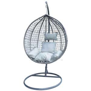 Aga Veľké záhradné hojdacie kreslo s vankúšmi - jednoduché #grey