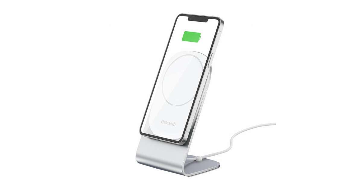 Choetech H047 holder with magnetic wireless charger (silver