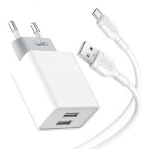 XO L65EU Cablu de rețea 2x USB, Micro USB (alb) 66142472 Încărcător de telefoane