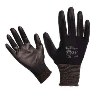 Bunting Black XL munkavédelmi kesztyű, kötött nylon poliuretán bevonattal a tenyéren és ujjhegyeken - Fridrich & Fridrich