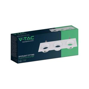 V-TAC 3 Foglalatos GU10 Spotlámpa Keret - Fehér 131640571 - V-TAC