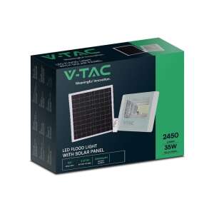 V-TAC napelemes LED reflektor 35W természetes fehér 15000 mAh, fehér házzal - SKU 10410 79043933 