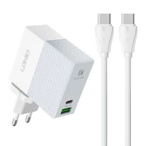 LDNIO A2620C 65W ładowarka sieciowa USB-C i USB-A z wtyczką europejską i kablem USB-C do USB-C - Karta sieciowa