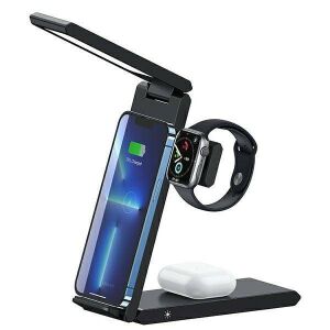 USAMS Wireless Charger with Lamp 3-in-1 15W Black CD181WXC01 (US-CD181)