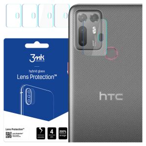 3MK HTC Desire 20+ folie protectie camera lentila sticla hibrida pachet de 4 instalata pe telefon - 3MK Folii protecție