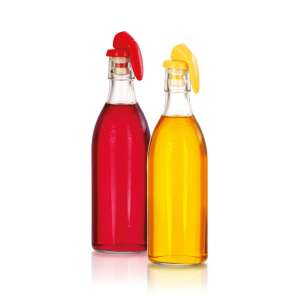 PRESTO Airtight bottle caps, 2 pack, red and yellow, for juice, syrup, and other bottles - Kitchen Utensils & Gadget