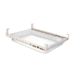 FlexiSPACE Universal Drawer 290 x 240 mm, clear plastic refrigerator drawer organizer with white clips - Large appliance part & accessory