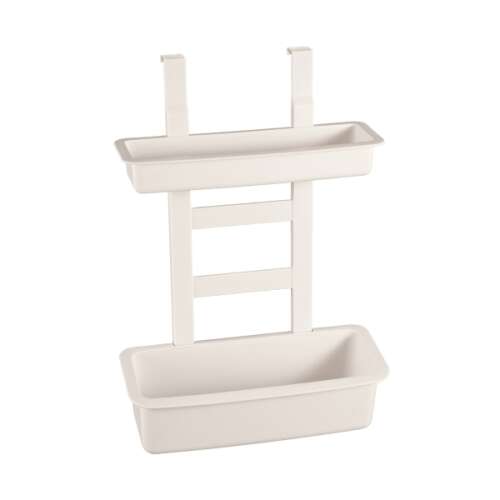 FlexiSPACE White 2-Tier Hanging Shelf with Trays, Kitchen Cabinet Organizer