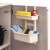 FlexiSPACE White 2-Tier Hanging Shelf with Trays, Kitchen Cabinet Organizer, used for storing kitchen cleaning supplies