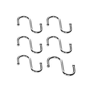 6 pack of MONTI S-shaped hooks, chrome-plated, for kitchen organization - Hook