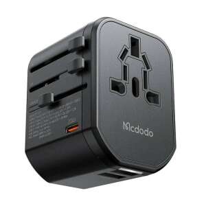 Mcdodo CP-3471 univerzális utazási adapter EU, US, AU, UK csatlakozókkal, 20W teljesítmény, fekete - Mcdodo