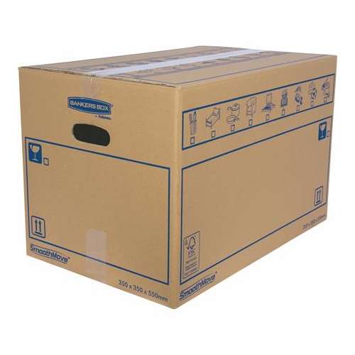 FELLOWES SmoothMove Everyday Umzugskarton, 35x35x55 cm, Kartonbox mit Griffen, Umzugsbedarf