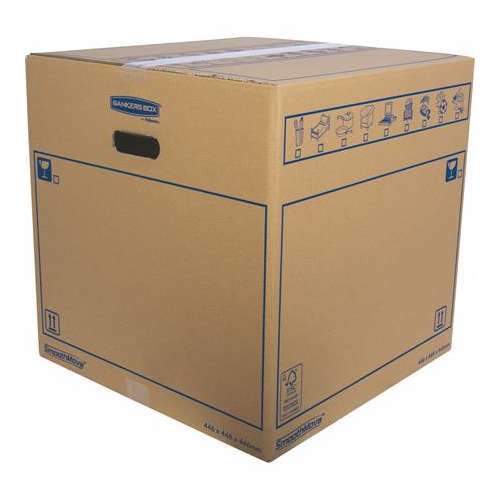 FELLOWES SmoothMove Everyday Moving Box, 44.6x44.6x44.6 cm, cardboard box with handle