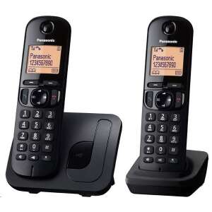 Telefon PANASONIC, bezprzewodowy, para telefonów, PANASONIC "KX-TGC212PDB Duo, czarny