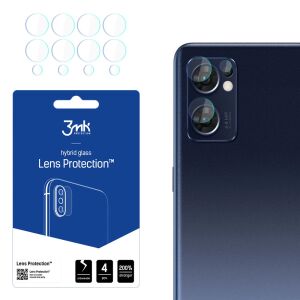 3MK Oppo Find X5 Lite protecție lentilă cameră, pachet de 4, aplicare sticlă hibridă pe telefon - 3MK Folii protecție