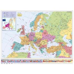 STIEFEL Falitérkép, 70x100 cm, fémléces, Európa országai és az Európai Unió, STIEFEL 31594694 