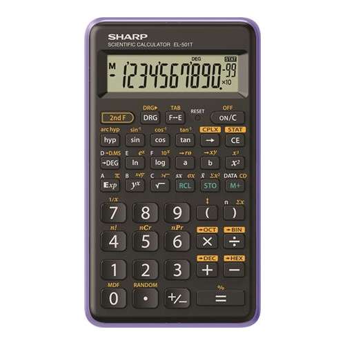 Kalkulator SHARP, naukowy, 146 funkcji, SHARP "EL-501TBVL", czarno-purpurowy