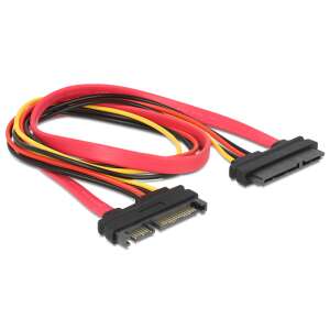 Delock SATA extension cable, 50cm, 22 pin connector, red and black - Computers and Accessory