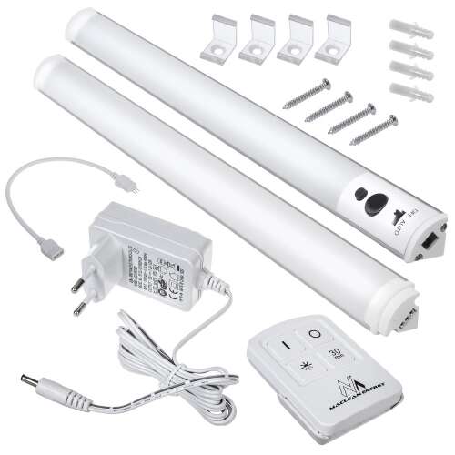 Maclean Unterbauleuchte MCE245 LED-Linearleuchte, Set aus 2 Modulen mit Fernbedienung und Stromversorgung, max. 4 Module an einem Netzteil