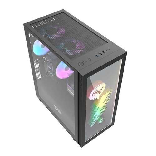DarkFlash DK210 Graffiti Gaming PC Case with ARGB Fans and Tempered Glass Side Panel