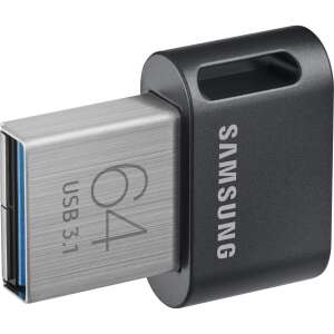 Samsung FIT Plus 64GB USB 3.1 Flash-Laufwerk in Schwarz, schräge Ansicht - Pendrive