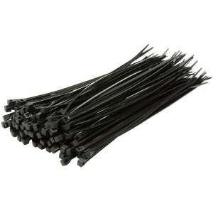 Logilink black cable ties, 100 pack, 150mm x 2.5mm, for organizing cables and wires - Logilink