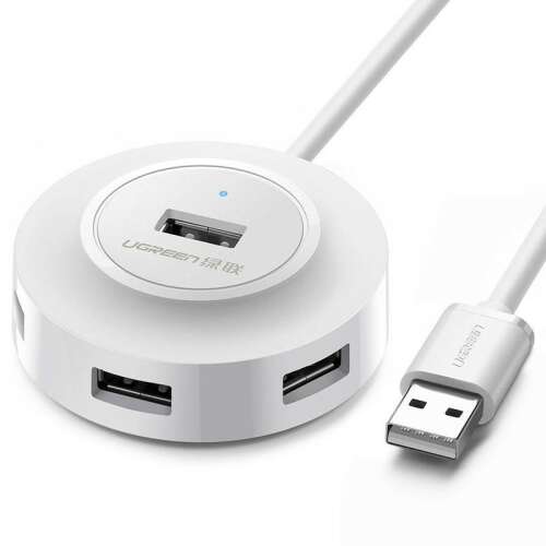 UGREEN CR106 4 portos USB 2.0 hub, fehér, 1 méteres kábellel
