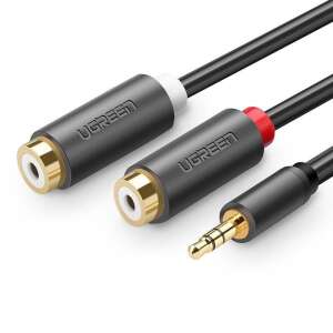 UGREEN AV109 3,5 mm-es 2RCA hangkábel, 0,25 m, fekete - Ugreen