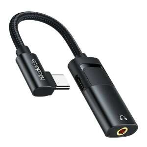 Adaptor de la USB-C la AUX mini jack 3,5 mm + USB-C, Mcdodo CA-1880 (negru) 66139840 Convertoare Jack