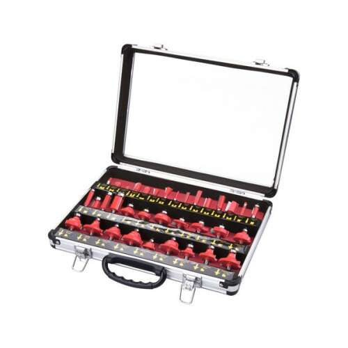 EXTOL PREMIUM 35 darabos felsőmaró készlet alumínium kofferben