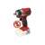 Einhell TE-CW 18 Li BL-Solo cordless impact wrench, red and black, 3/4 view, with battery icon