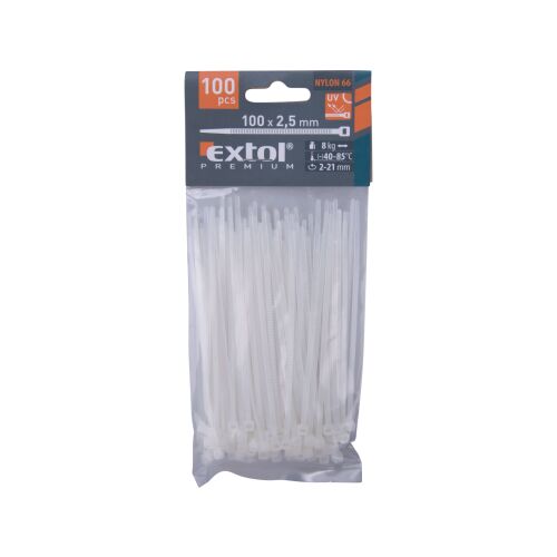 EXTOL PREMIUM 100 db 2,5x100mm nylon kábelkötegelő csomagolása - Villanyszerelés