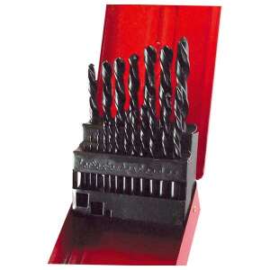 Zestaw wierteł do metalu N2 HSS, 19 sztuk, 1-10mm w metalowej kasecie - Wiertło