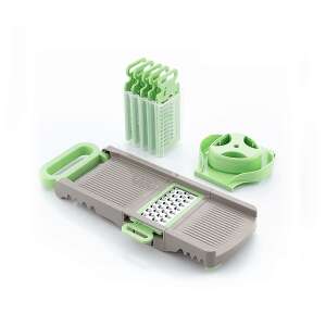 Choppie 6-în-1 Mandolină pliabilă și răzătoare InnovaGoods, verde și gri, desfășurată - Ustensile de bucătărie