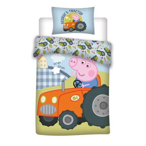 Комплект спално бельо Peppa Pig за деца, с Джордж Пиг, който кара трактор, перфектен за феновете на Peppa Pig