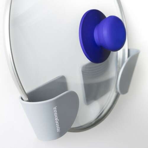 Smarack InnovaGoods uchwyt na pokrywki, szary, do zawieszania pokrywek garnków na drzwiach szafek lub ścianach