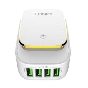 Încărcător de perete cu funcție de iluminare nocturnă LDNIO A4405, 4x USB, 22W (alb) 59768861 Încărcător de telefoane