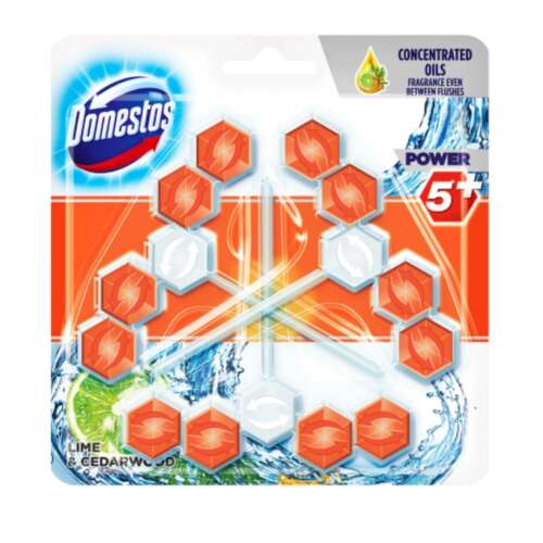 Domestos Power5+ WC frissítő blokk Lime&Cédrus (3x55g)