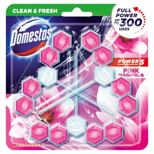 Domestos Power5 WC frissítő blokk Pink (3x55g)