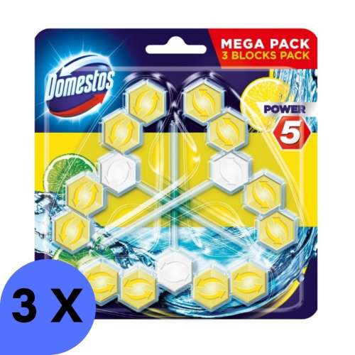 Domestos Power5 WC frissítő blokk Lime (3x55g)