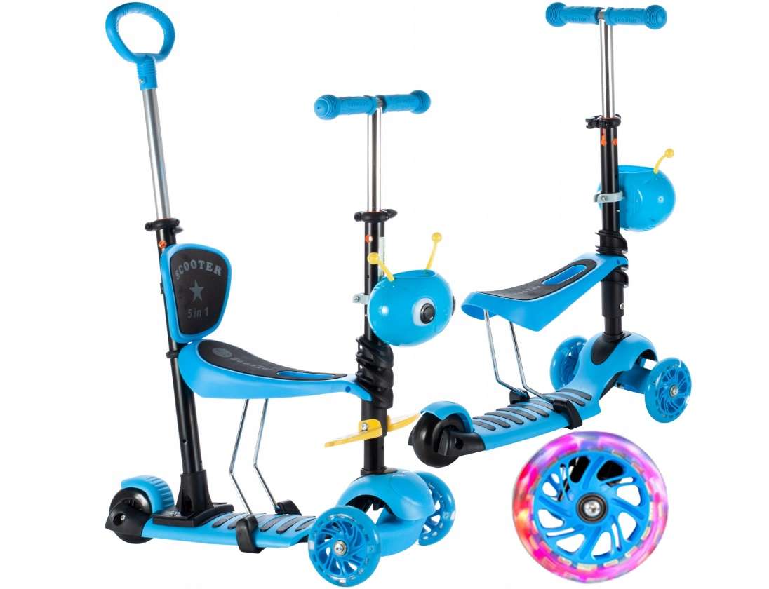 MalPlay LED kerekes Roller - Méhecske #kék