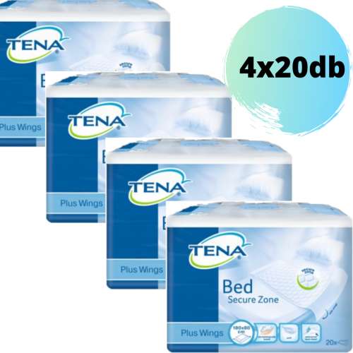 Tena Bed Secure Zone Plus Wings bed pads, large pack of 80, for incontinence