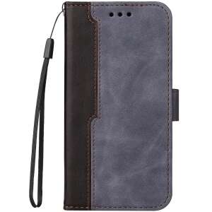 Apple iPhone 7 Plus / 8 Plus, Oldalra nyíló tok, stand, kártyatartóval, kézpánttal, Wooze Colour Wallet, szürke 91042642