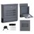 ModernHOME anthracite stainless steel mailbox with newspaper holder, wall-mounted
