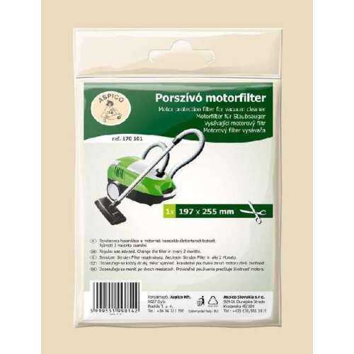 Aspico 170101 filtru motor aspirator, 197x255 mm