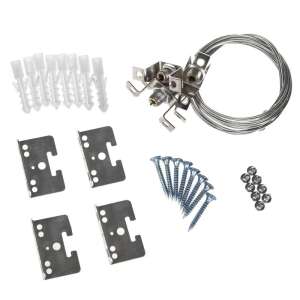 Led4U LD158 LED-Deckenplatten-Montagekit, beinhaltet 4 Stahlseile, 4 Deckenhalterungen, 4 Eckhalterungen, 8 Dübel mit Schrauben, 8 Gegenmuttern, 4 Kabelklemmen - LED-Module