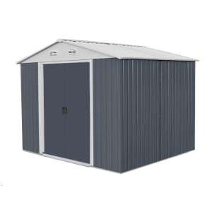 HECHT 8x8plus Magazie de grădină, depozitare exterioară metalică gri - Dulapuri si lazi depozitare gradina
