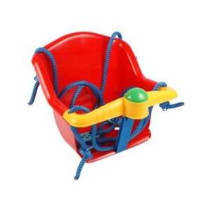 Red baby swing seat with ropes, for outdoor play - TechnoK