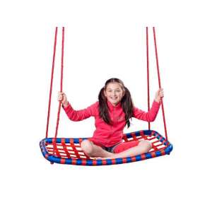 Rechteckige Nestschaukel für Kinder, rot und blau, 108 x 55 cm, 100 kg Tragfähigkeit - Nestschaukeln